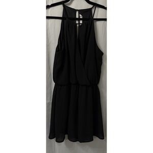 Lush Skater Dress Sleeveless Black Size Large